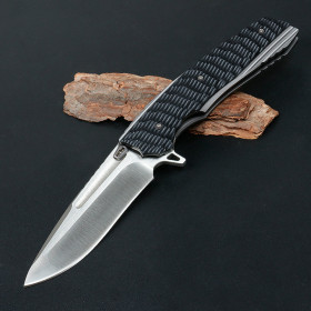 Python D2 Steel Titanium Alloy Handle Camping Knives Bowie Rescue Folding Titanium Pocket Knife UD406610